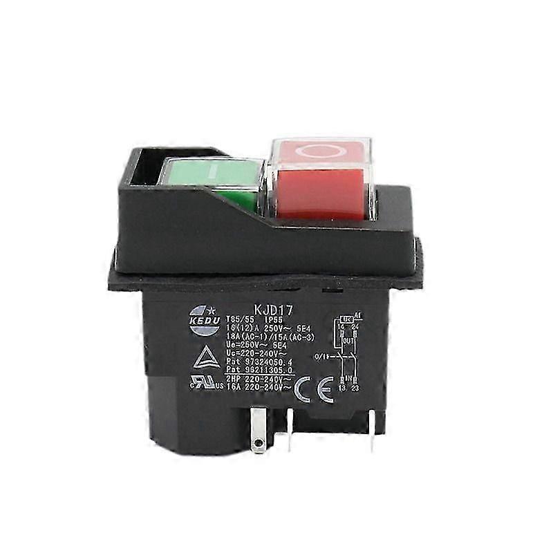 KJD17 220V 5 Pins Electromagnetic Push Button Switch for Garden Tools