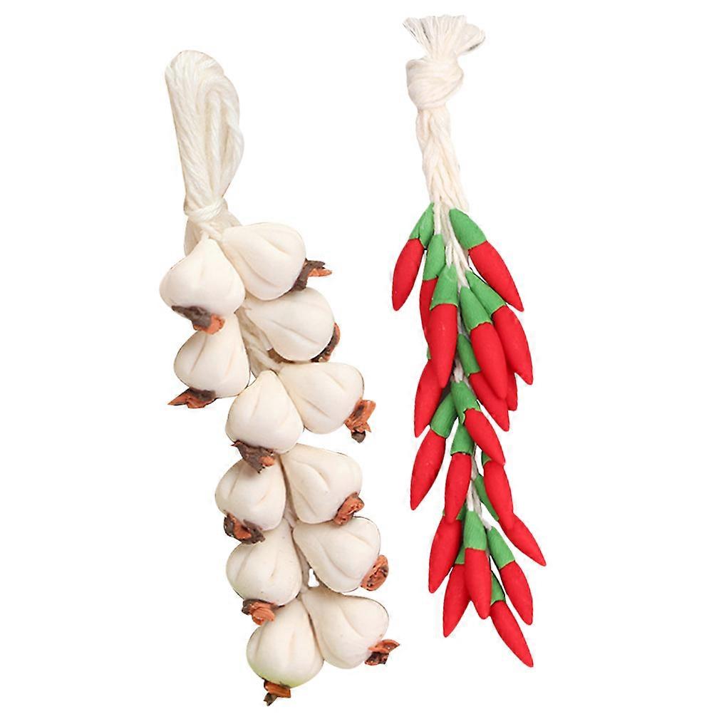 Miniature Models Mini Garlic Pepper Simulation Decor for Use 1Set Resin