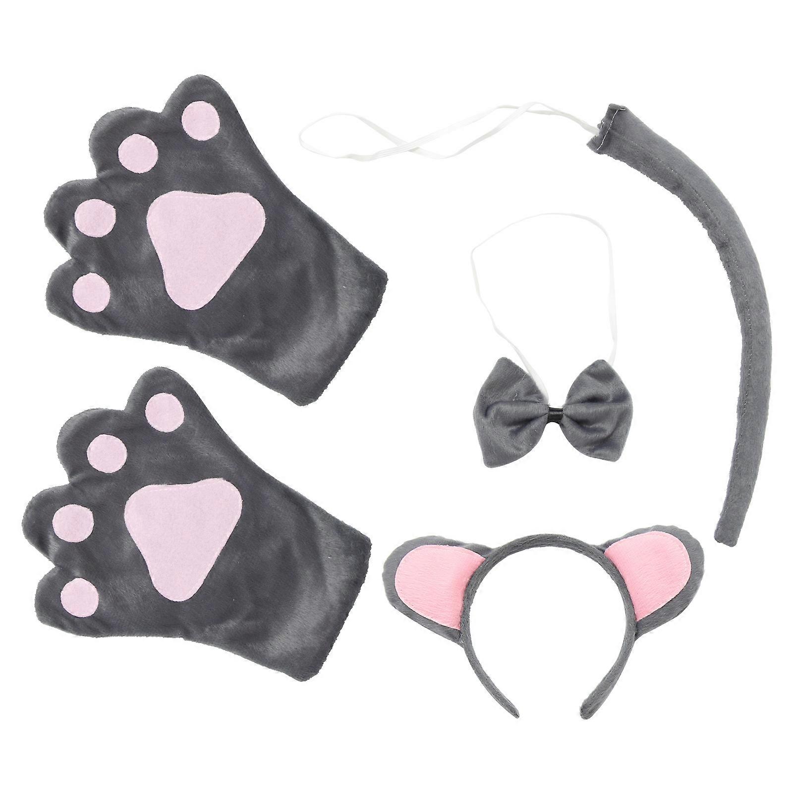 Hairband Set for Cosplay 2Sets Includes Ears Tail and Bow Tie