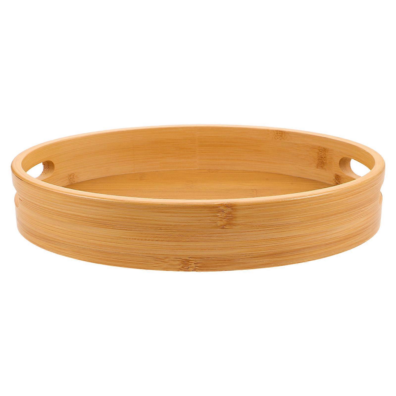 Plateau ovale en bois pour le thé servant 5 pièces plateau avec poignées pour un usage domestique
