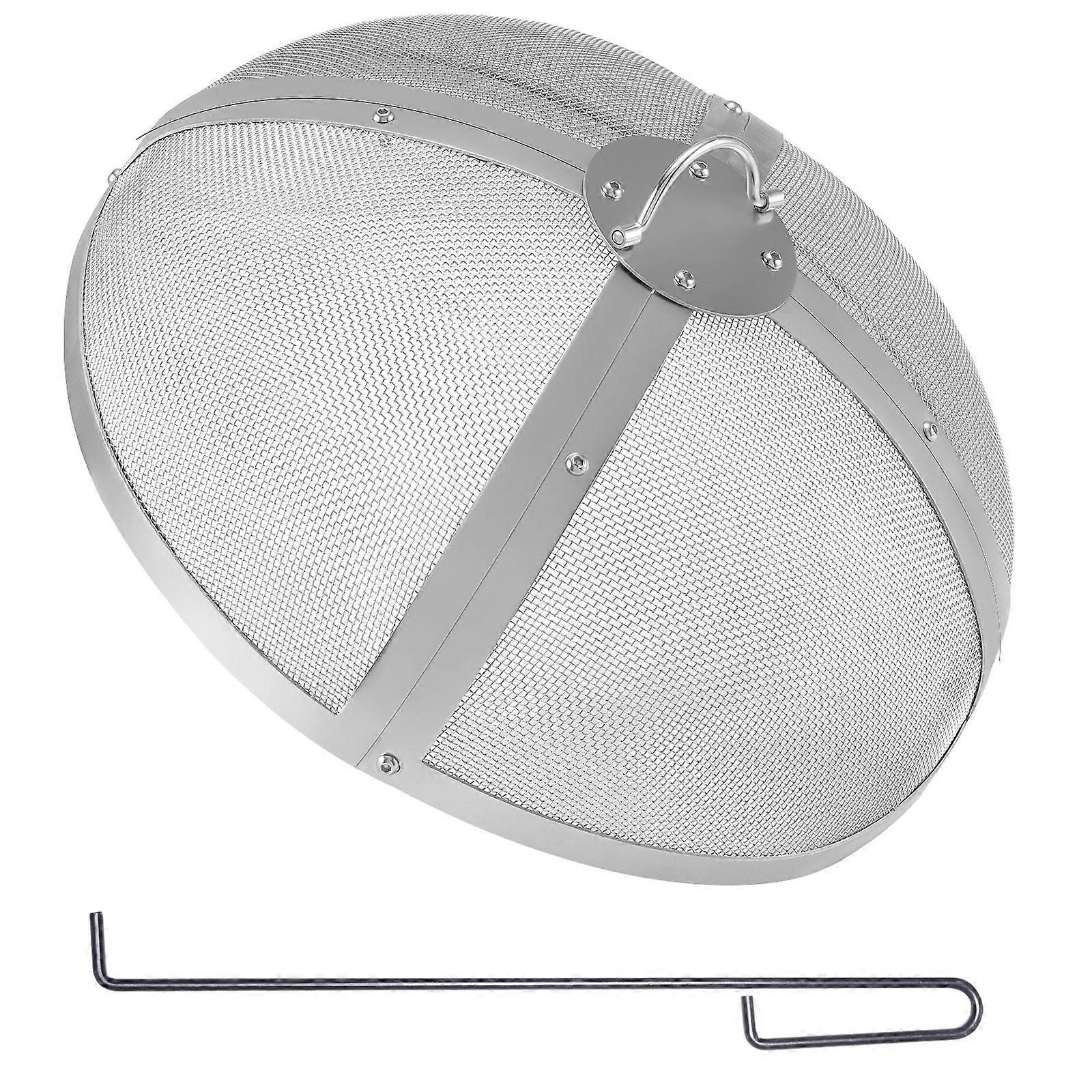 Fire Pit Spark Screen Round 20 ", Förstärkt Heavy Duty Steel Metal Cover, Utomhus Firepit Lock, För Uteplats Eldstäder Bakgård