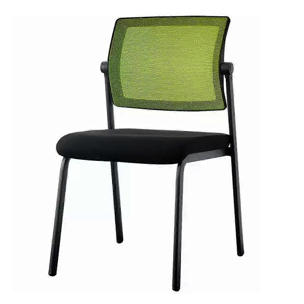 Desk Chair No Wheels Stacking Arm Chairs With Ergonomic Lumbar Support Mesh Back Thick Seat Cushion Waiting Room Green