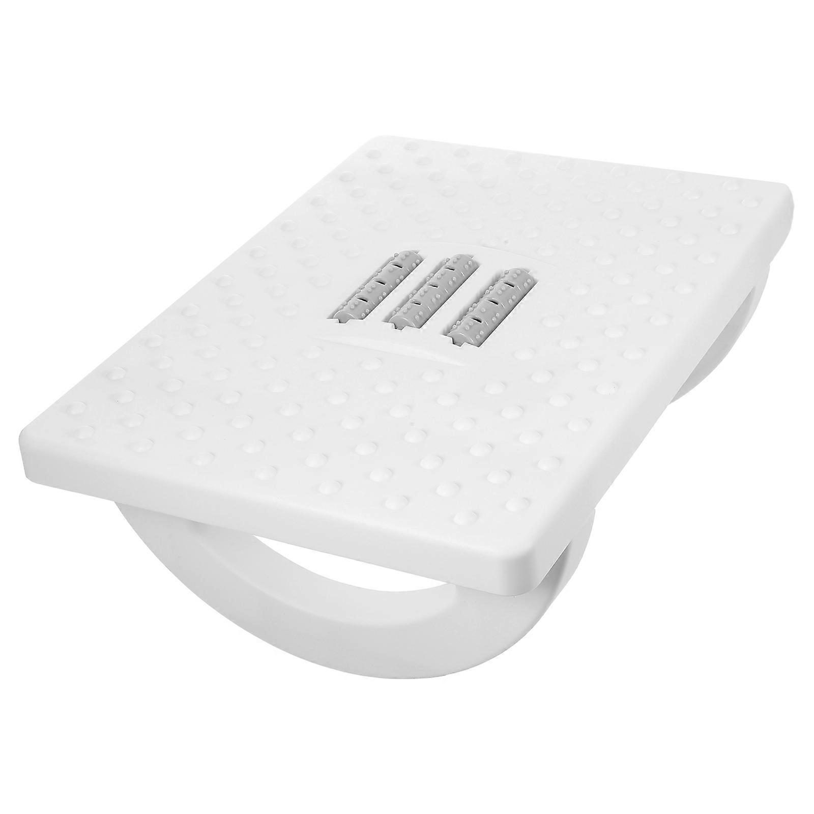Rectangular Footrest Under Desk For Office Workers And Home Users Stylish White Foot Support With 2Pcs