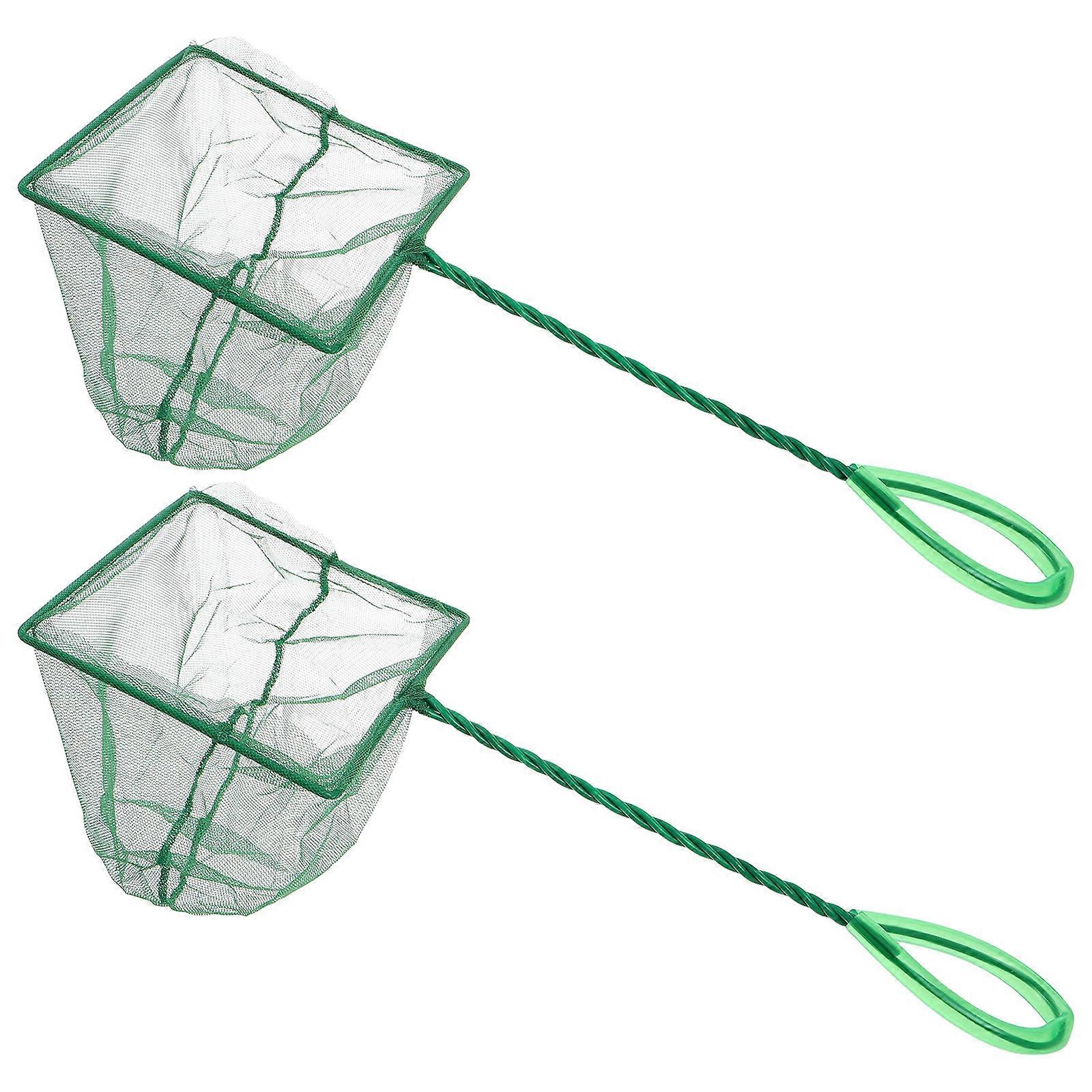 Square Portable Fish Tank Net Designed For Aquarium Enthusiasts In Green Color With Durable Stainless Steel Mesh Functionality 4Pcs