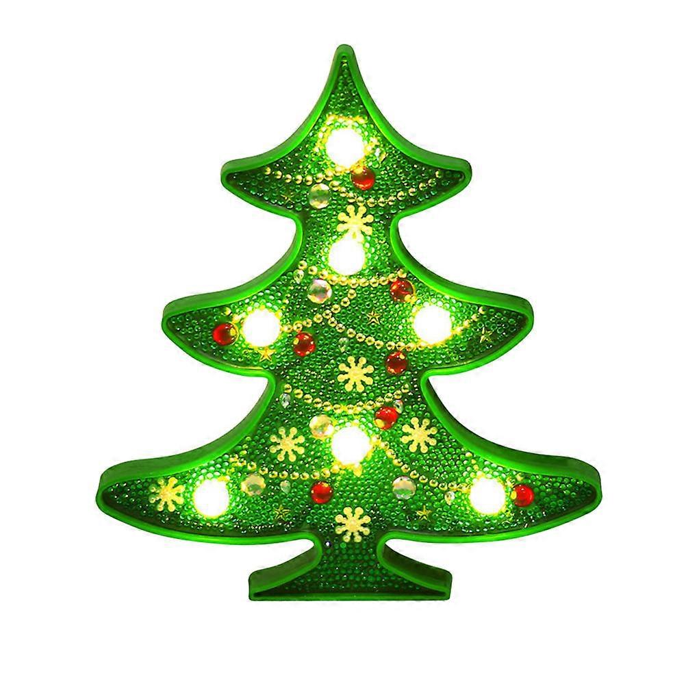 5d Painting Light for Decoration 2Pcs DIY Christmas Tree Shape Diamond Lamp