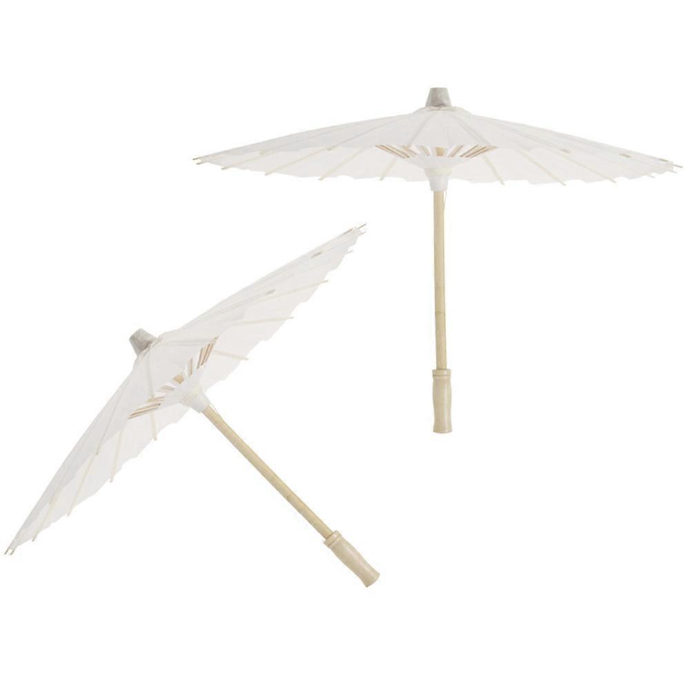 4Pcs White Paper Parasol for DIY Party and Performance Use