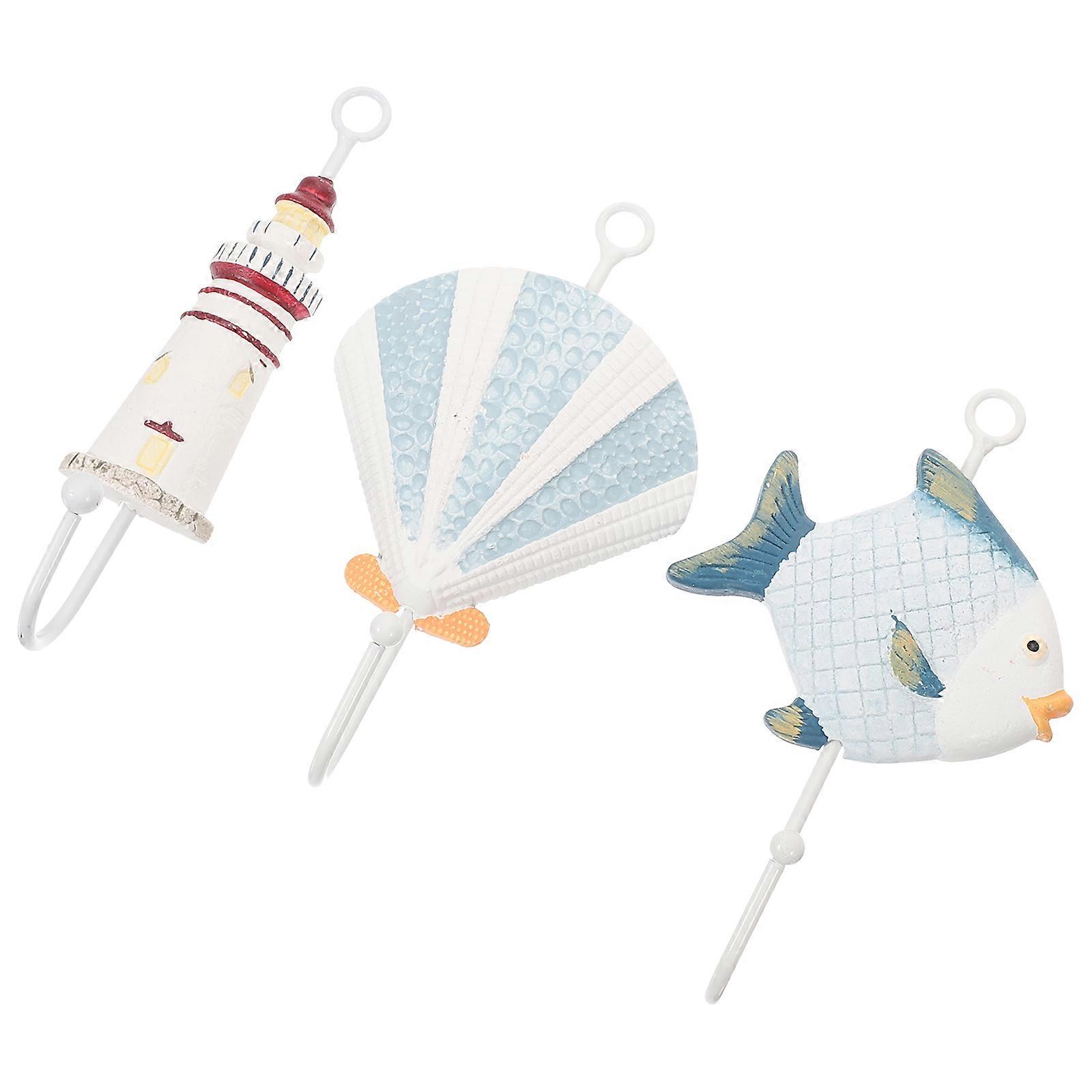 Creative Wood Wall Hook for Fixing Use 12Pcs Mediterranean Style Coat Hooks