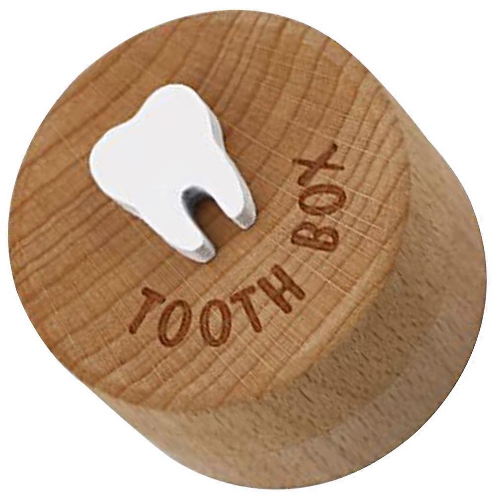 Kids Tooth Holder Wooden Box For Baby Memory Storage Light Brown Color 3Pcs Set Suitable For Home Use