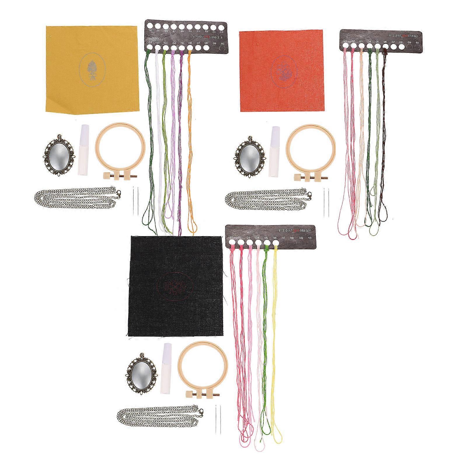 DIY Material Pack Hand-Made Sweater Chain Embroidery Kit for Decor 9Sets