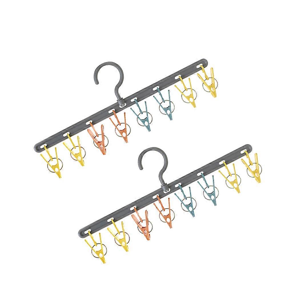 Grey Clothes Drying Clamp for Home Use 4Pcs Hat Organizer