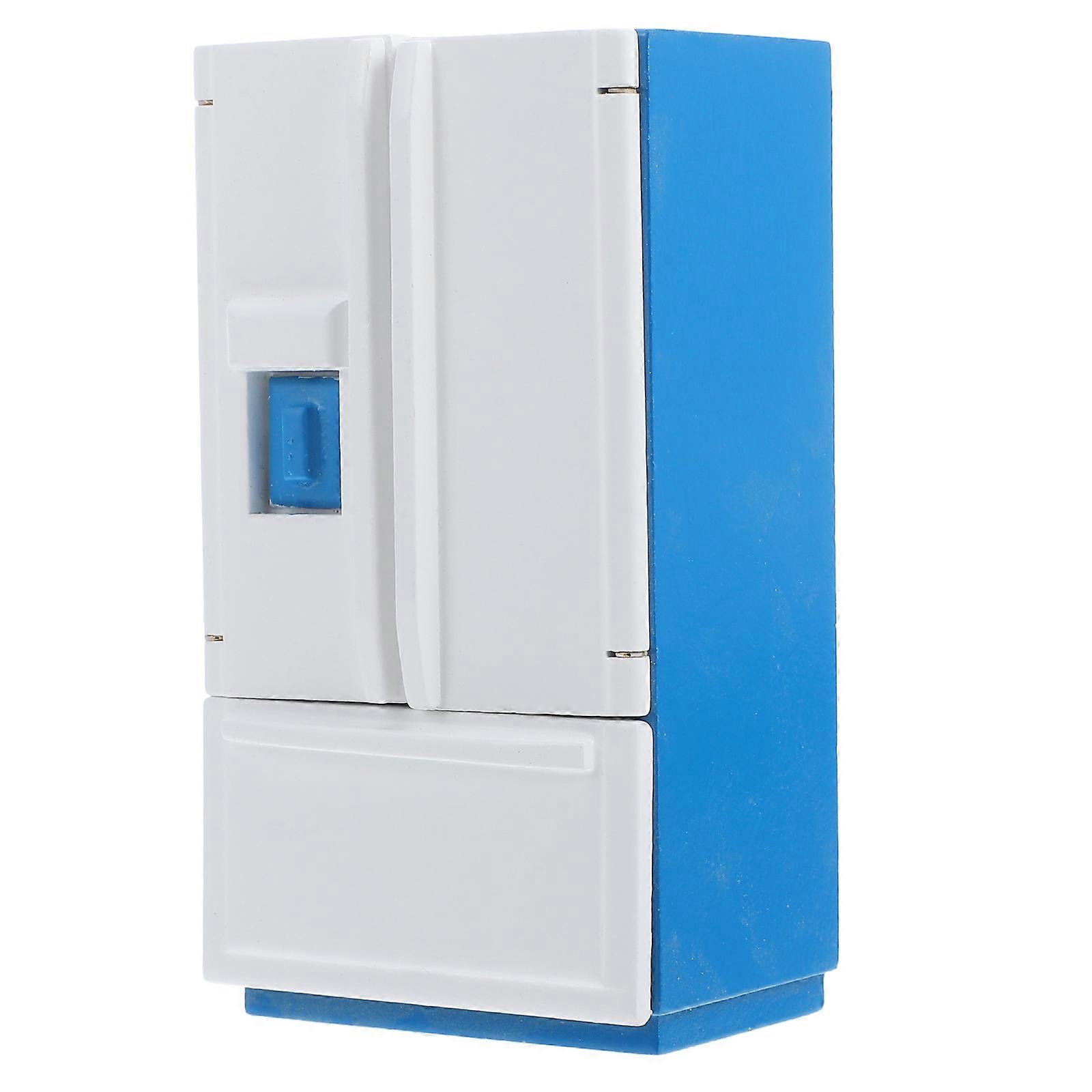 Mini Fridge Decor 2Pcs Doll House Indoor Decoration White Rectangular DIY Projects 7.3x5.3x13.7cm