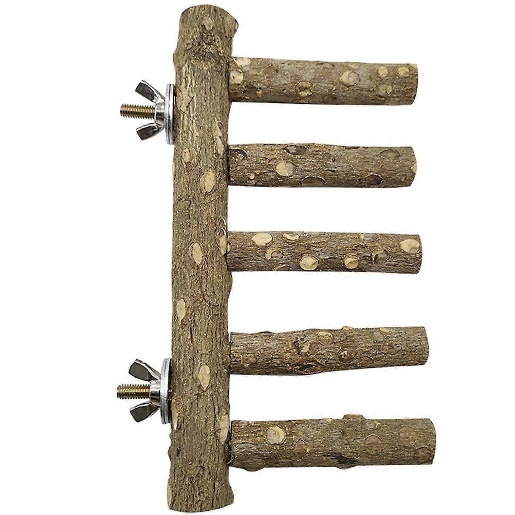 Parrot Balance Train Toy Wooden Bird Stand for Bird Play 4Pcs Set