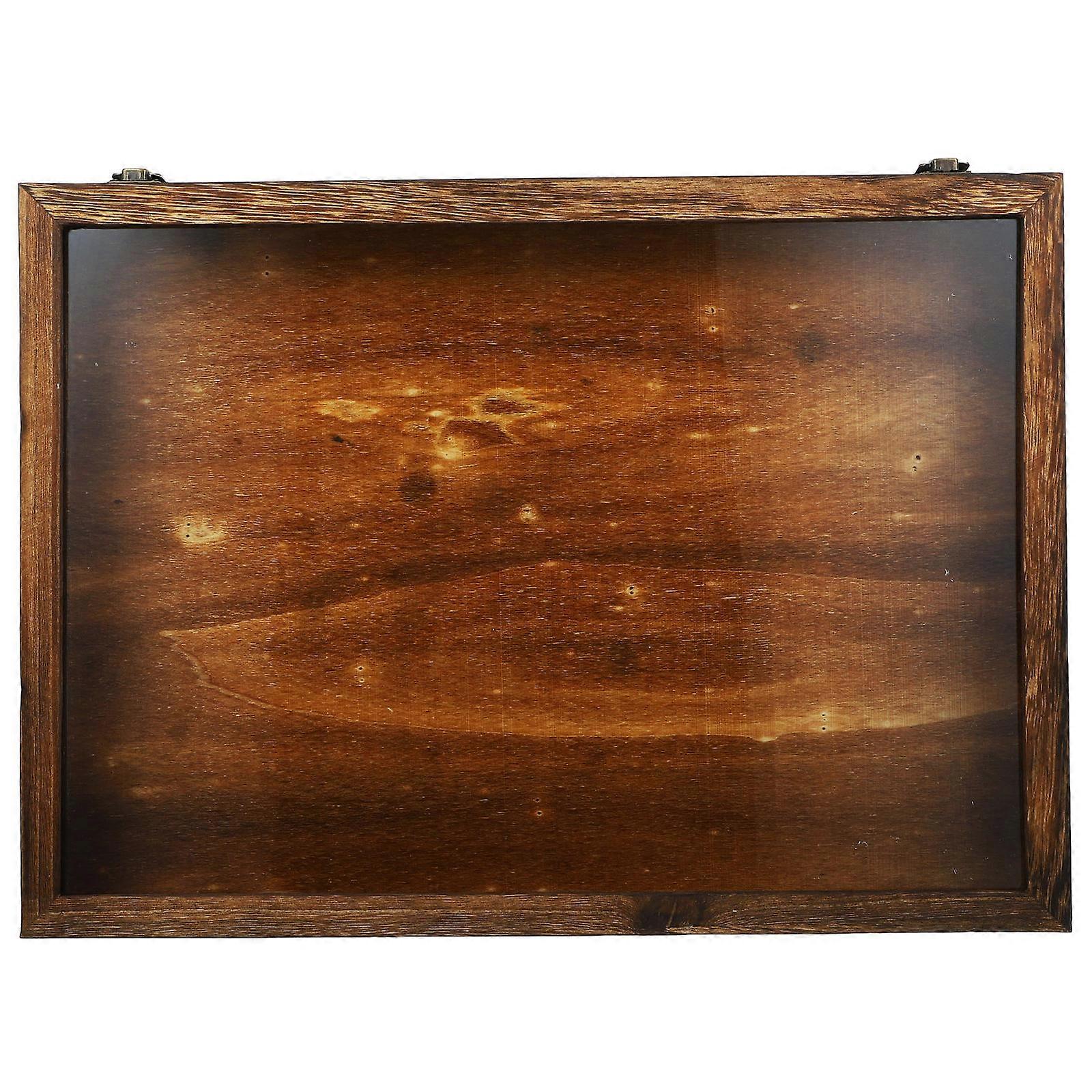 Brown Wooden Specimen Display Case for 2Pcs Set