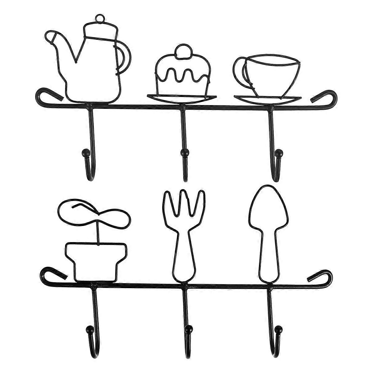 Wall Mounted Iron Hook Hanging Rack for Home Use 4Pcs Pack