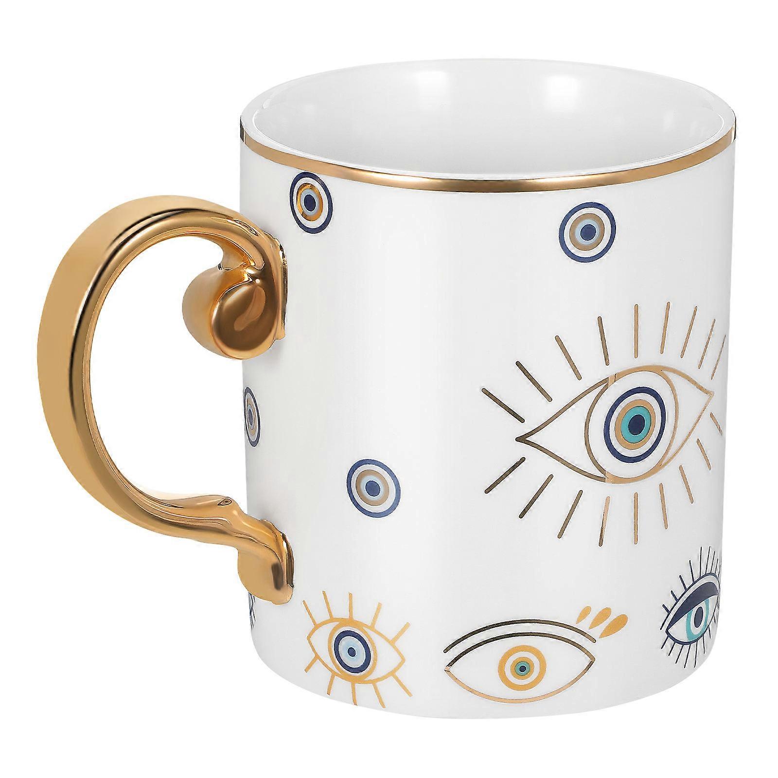 Evil Eye Cup Ceramic Mug for Home 4Pcs Coffee Tea Cup Set