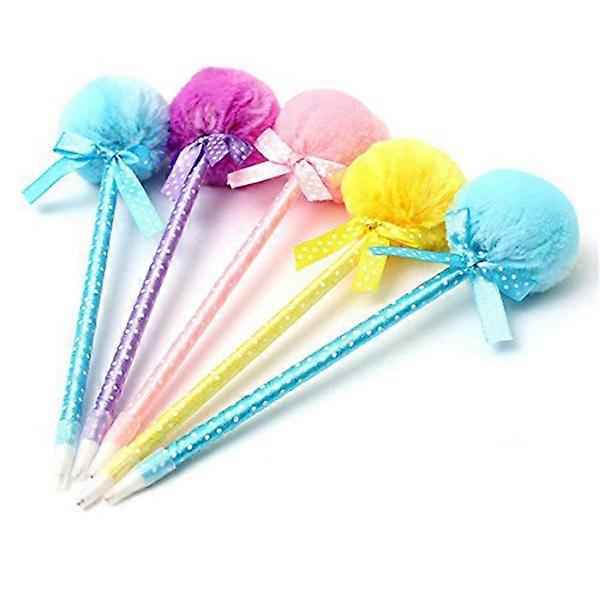 Ballpoint Pen Adorable Fluffy Ribbon Ball Point for Writing Use 10Pcs