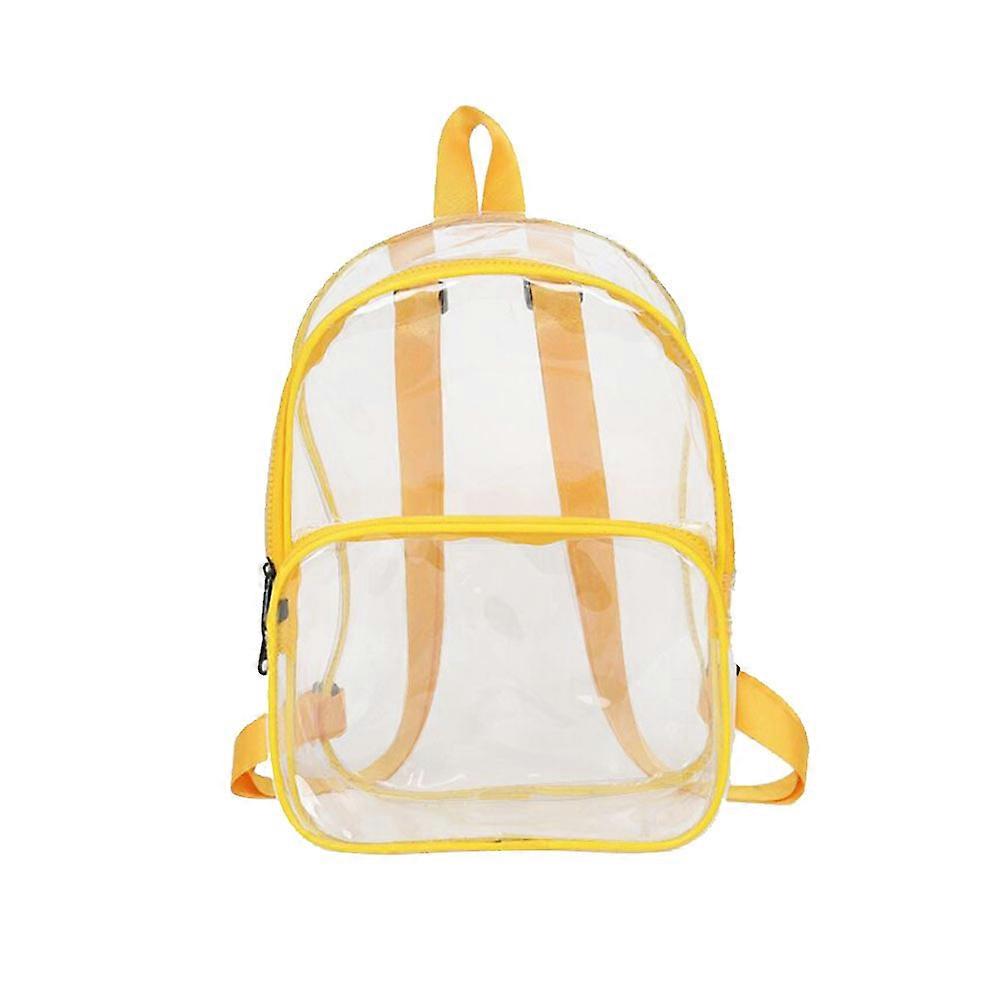 Casual Transparent PVC Backpack for Storage Use Yellow Beach Bag