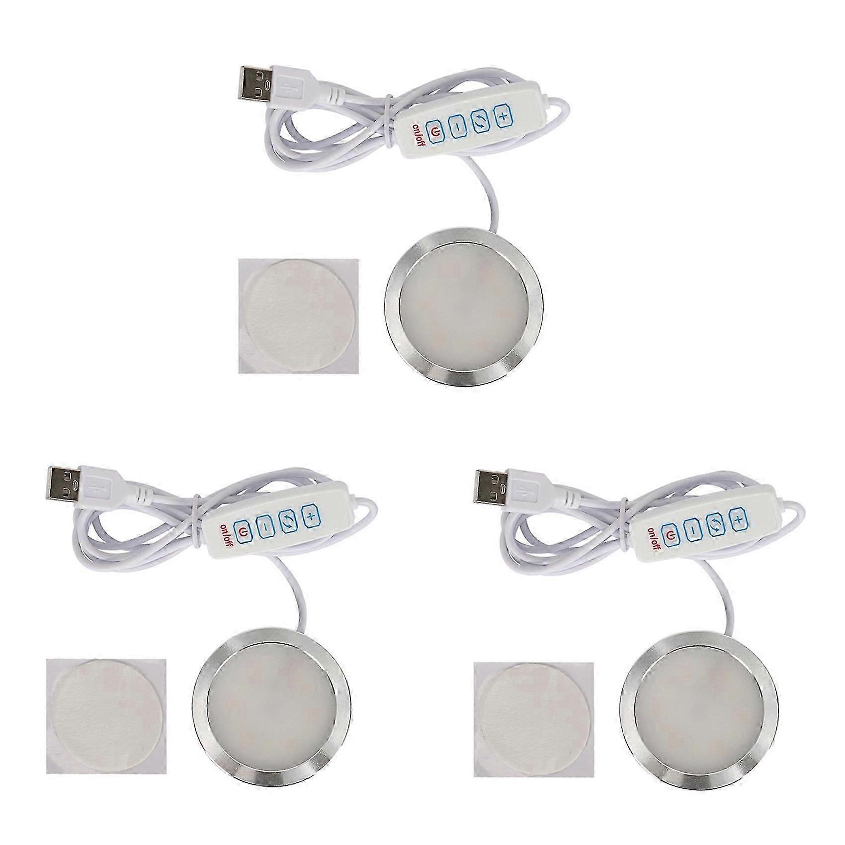 3X 3D Printing Model LED Light LED Spotlight 5V Ultra-Thin Night Light USB Adjustable LED Light for