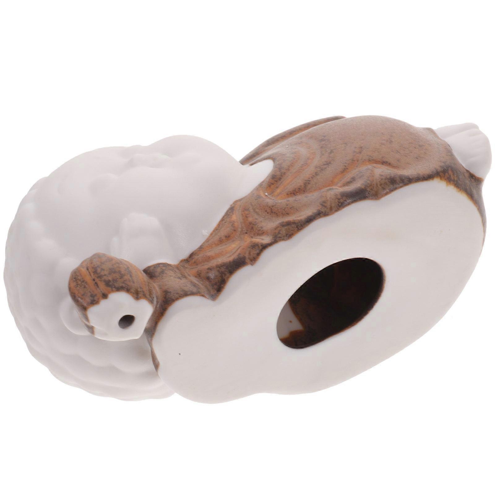 Handmade Ceramic Holder Stand for Incense Burning Desktop Ornament 2.36X1.97X3.93IN Simple Design Office 1Set