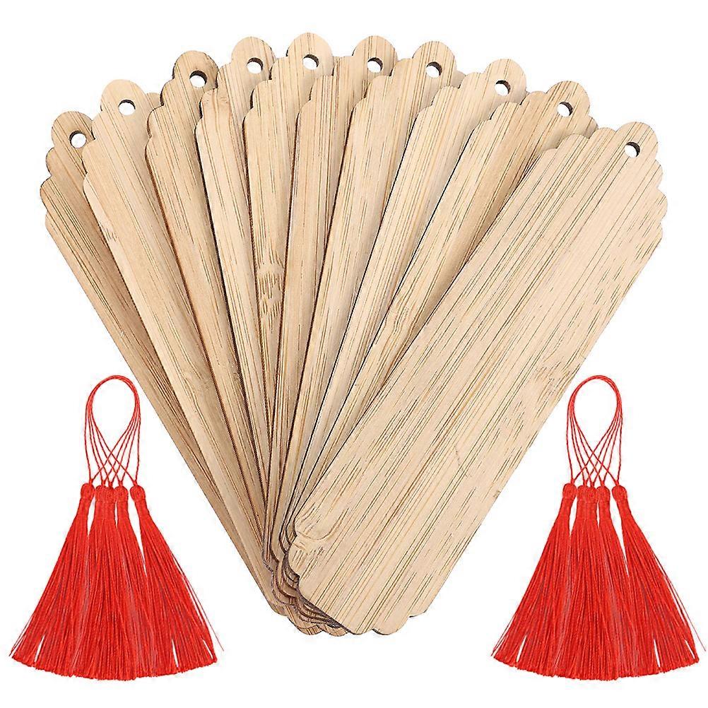 Wooden Bookmarks for DIY Carving 10Sets of Handmade Hanging Tags
