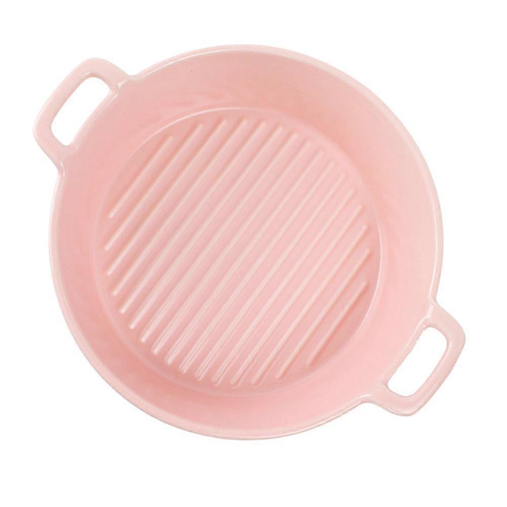 Household Tableware Dish Ceramic Food Plate for Kitchen 2Pcs Pink