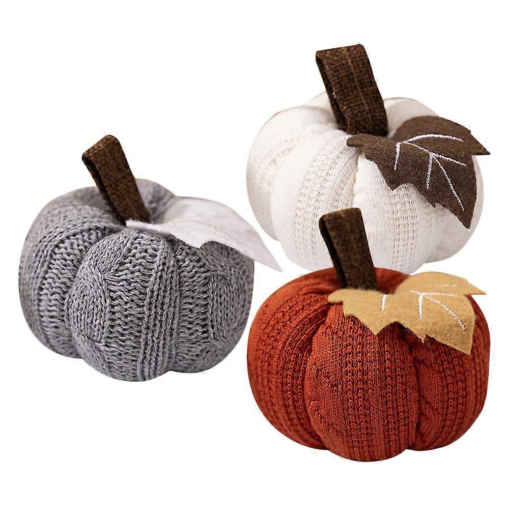 Simulation Pumpkin Knitted Pumpkin Adornment for Decor 12Pcs Multi Color