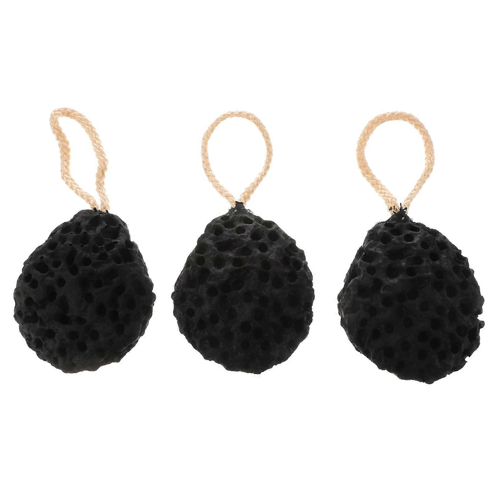 Shower Sponge Drop-Shaped Bath Scrubbers for Massage 9Pcs Black
