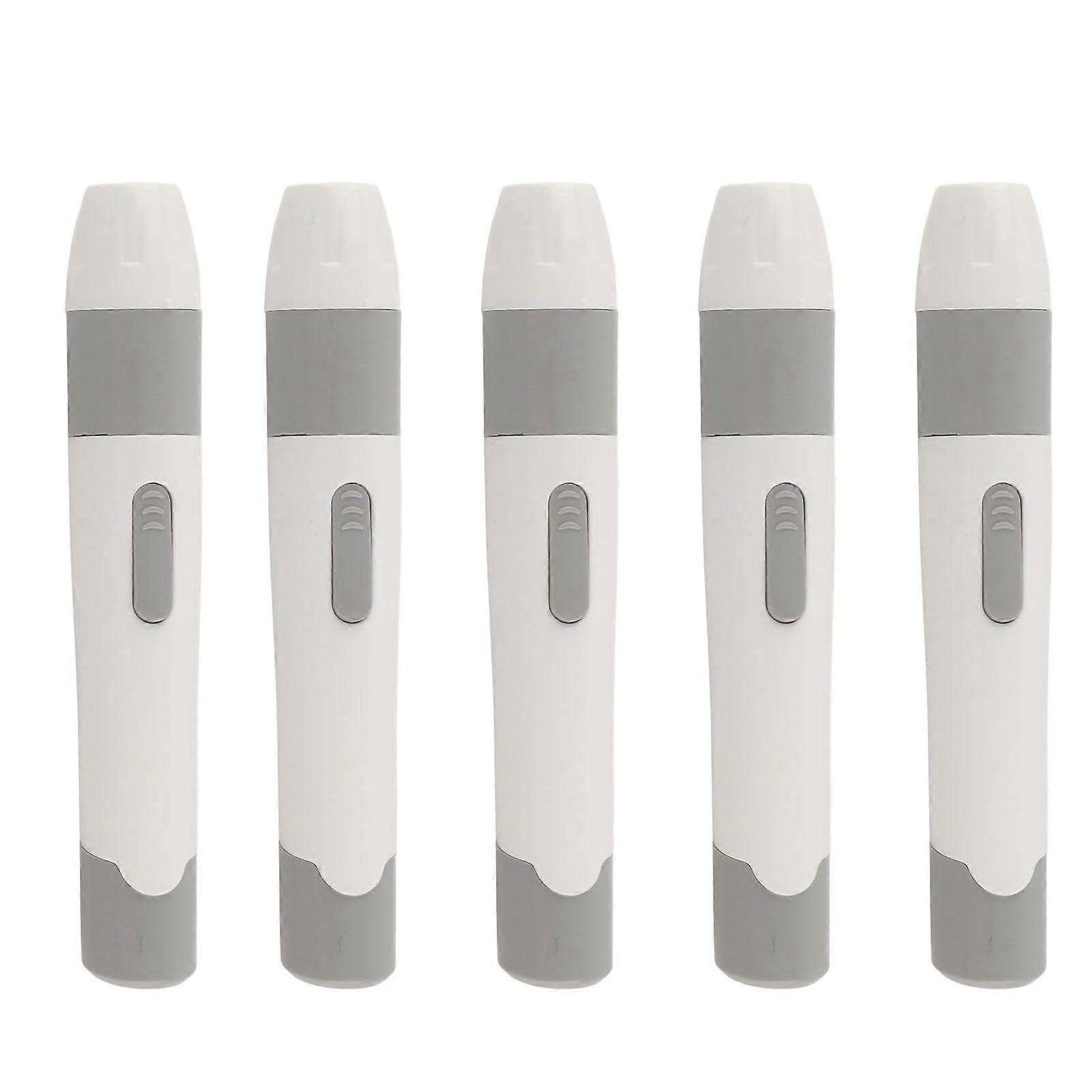 5PCS Lancing Device Minimizing Pain Portable Blood Sample Pen for Blood Sugar Level Monitoring