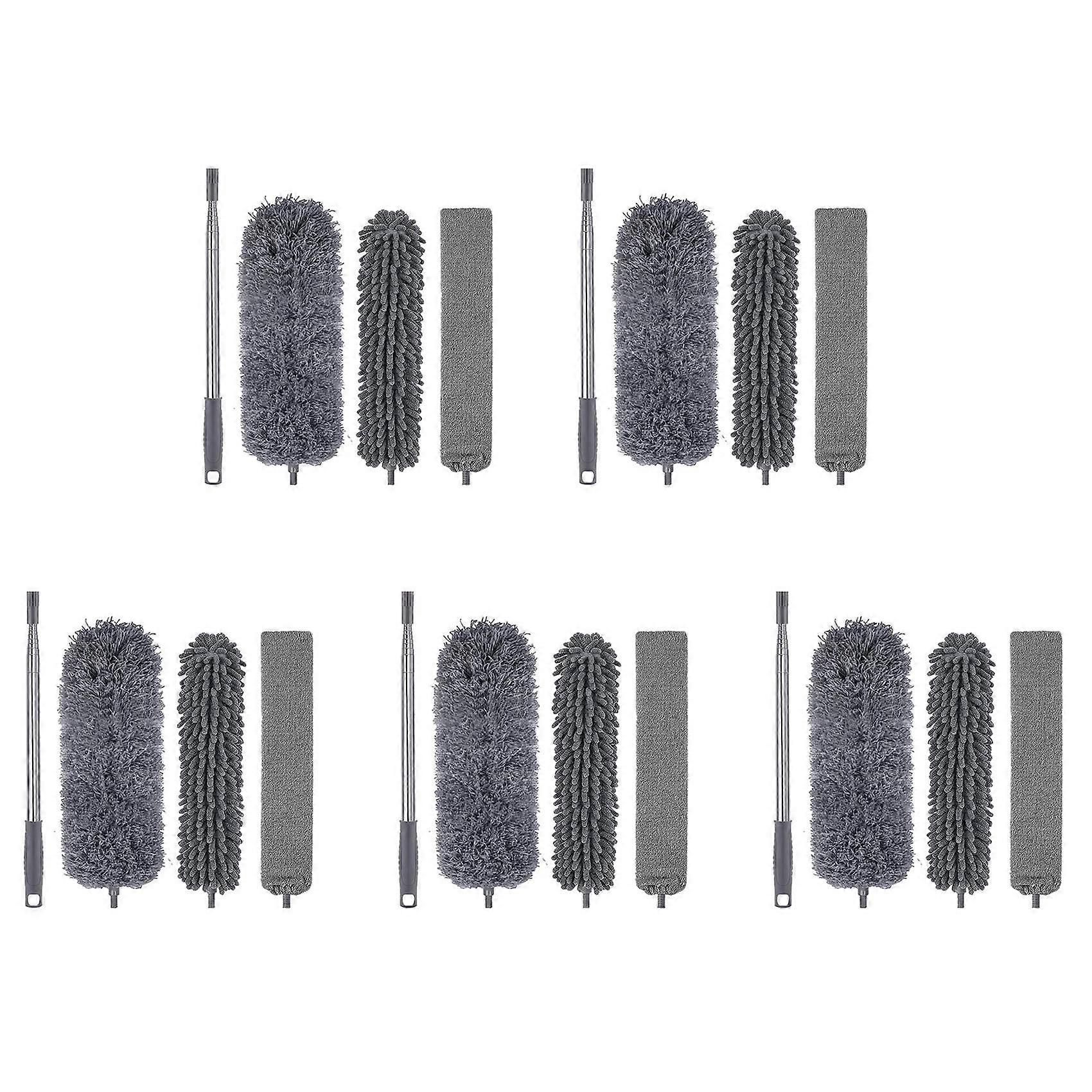 4Pcs Microfiber Duster Kit with Extension Pole 30-110 Inches