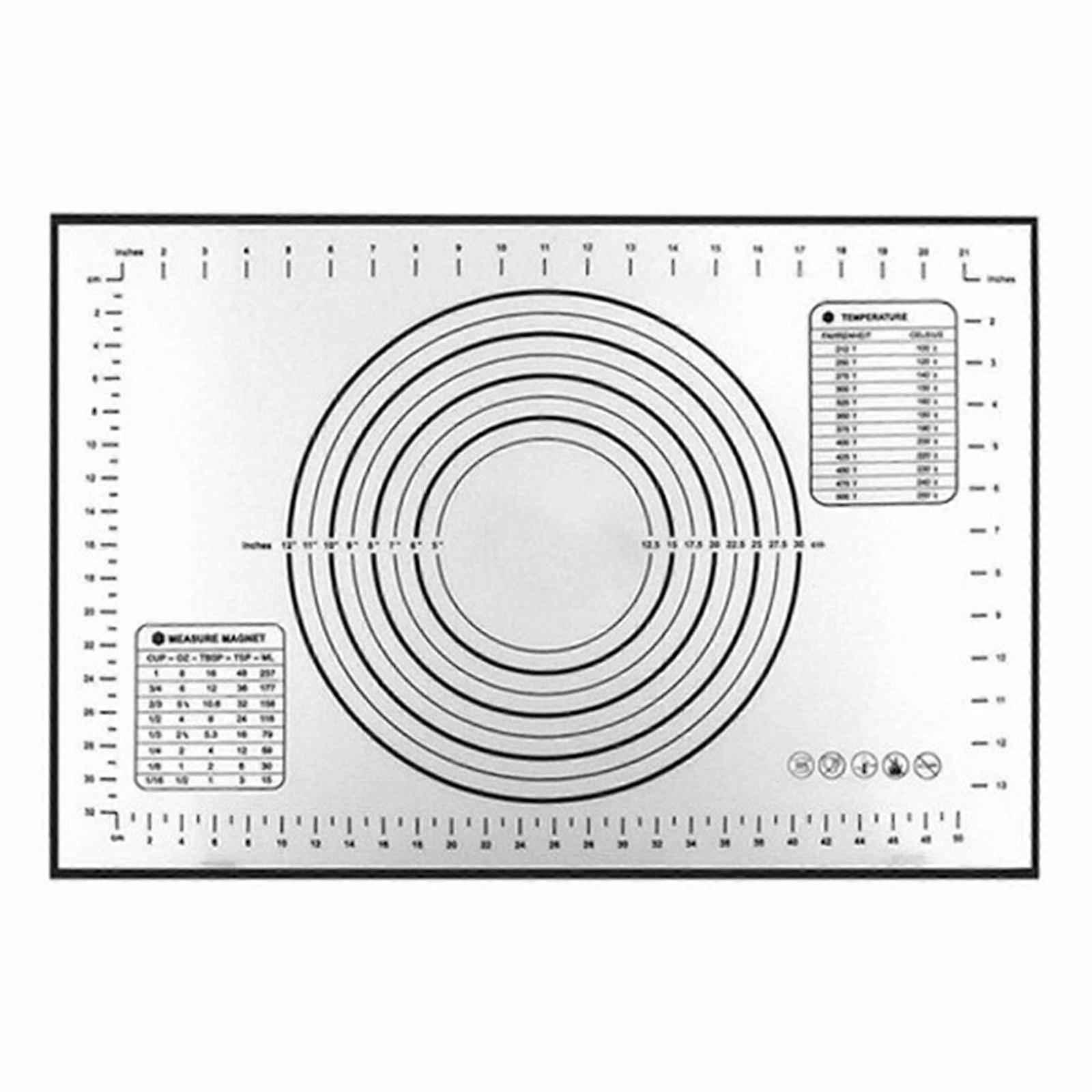 Clearance! Lssam Placemats Set of 6, Non-Slip Silicone Mat, Extra Large, with Measurements, compatible with Silicone Baking Mat, Counter Mat, Dough