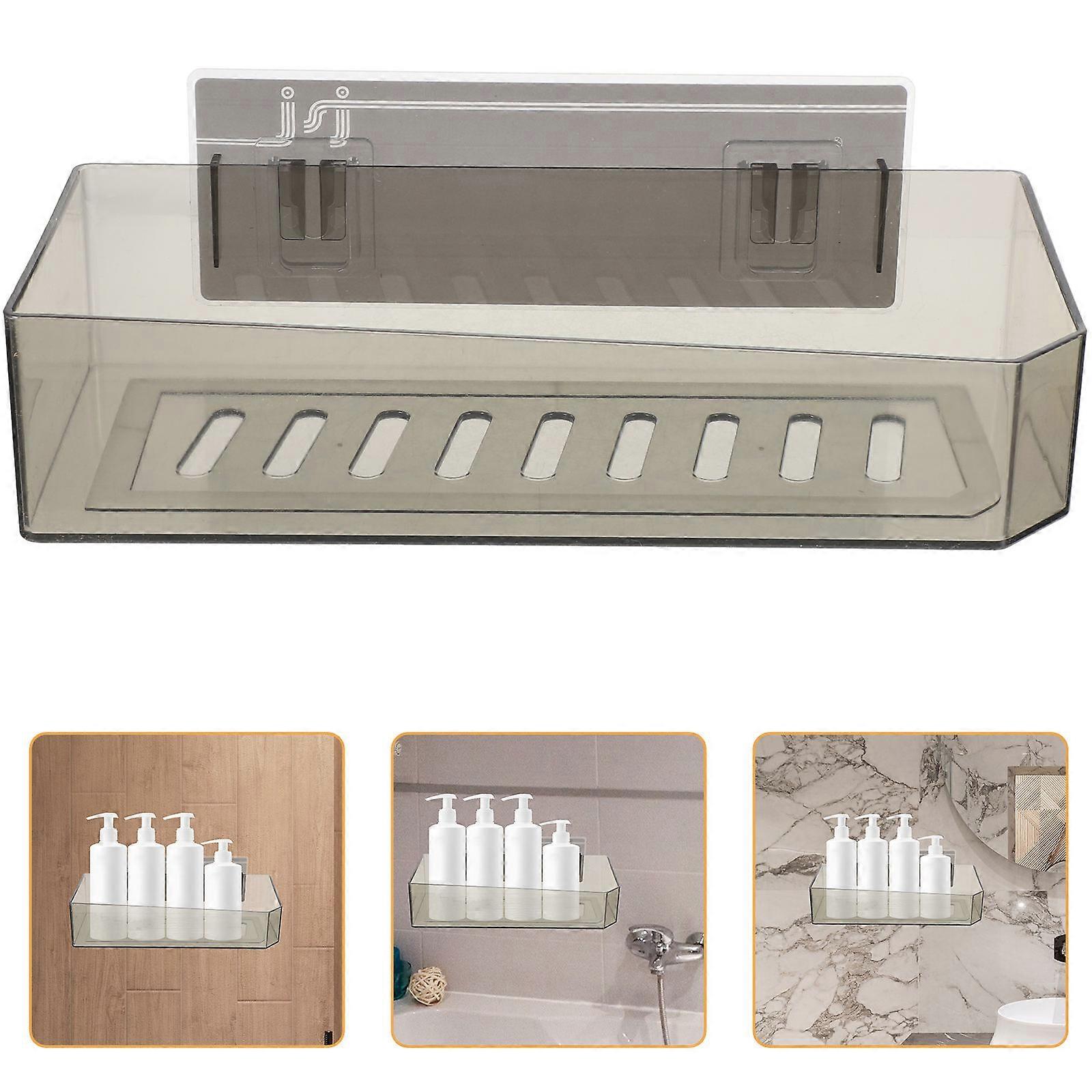 3Pcs Wall Mounted Storage Rack for Bathroom Organization No Drilling Black