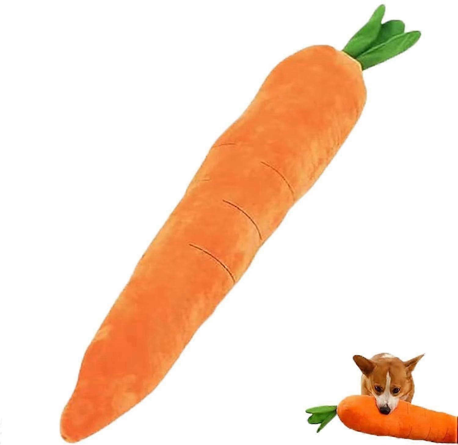 Calming Carrot Giant 29.5Inch Plush Carrot Dog Toy Durable Chew Toy For Small Medium Large Dogs 25-26