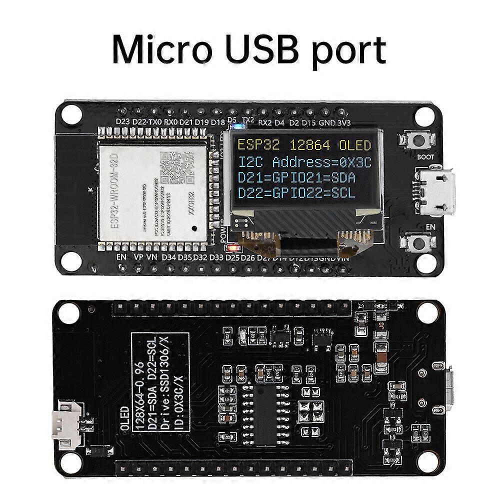 0.96" ESP32 ESP-WROOM-32D WIFI Bluetooth Development Board OLED CH340C Module