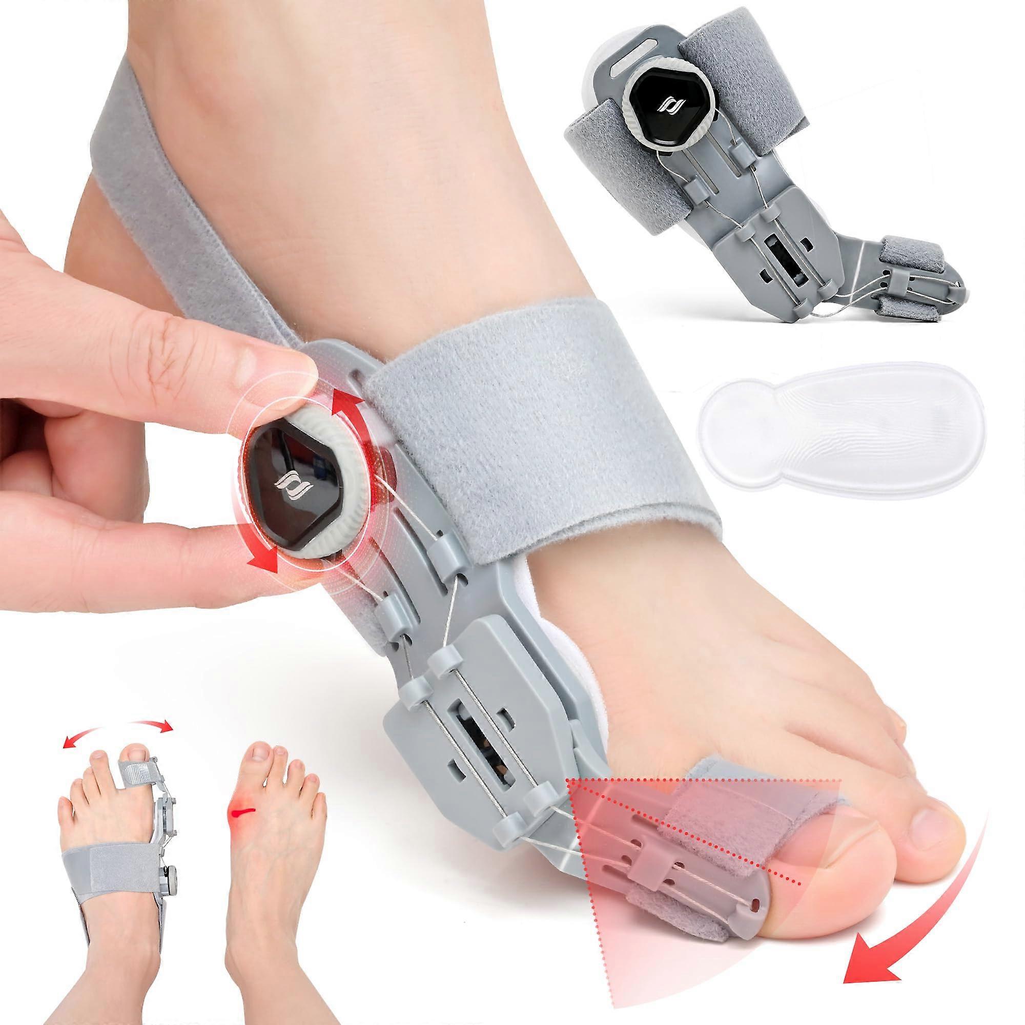 Bunion Corrector for Men and Women, Adjustable Universal - Size Bunion Splint with Big Toe Straightener and 2 Toe Pads for Better Fit Without Skin Dam