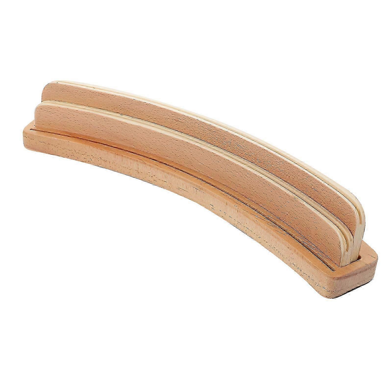 Curved Wooden Card Holder Organizer Stand with Non Slip Base and Smooth Finish for Easy Display and Play
