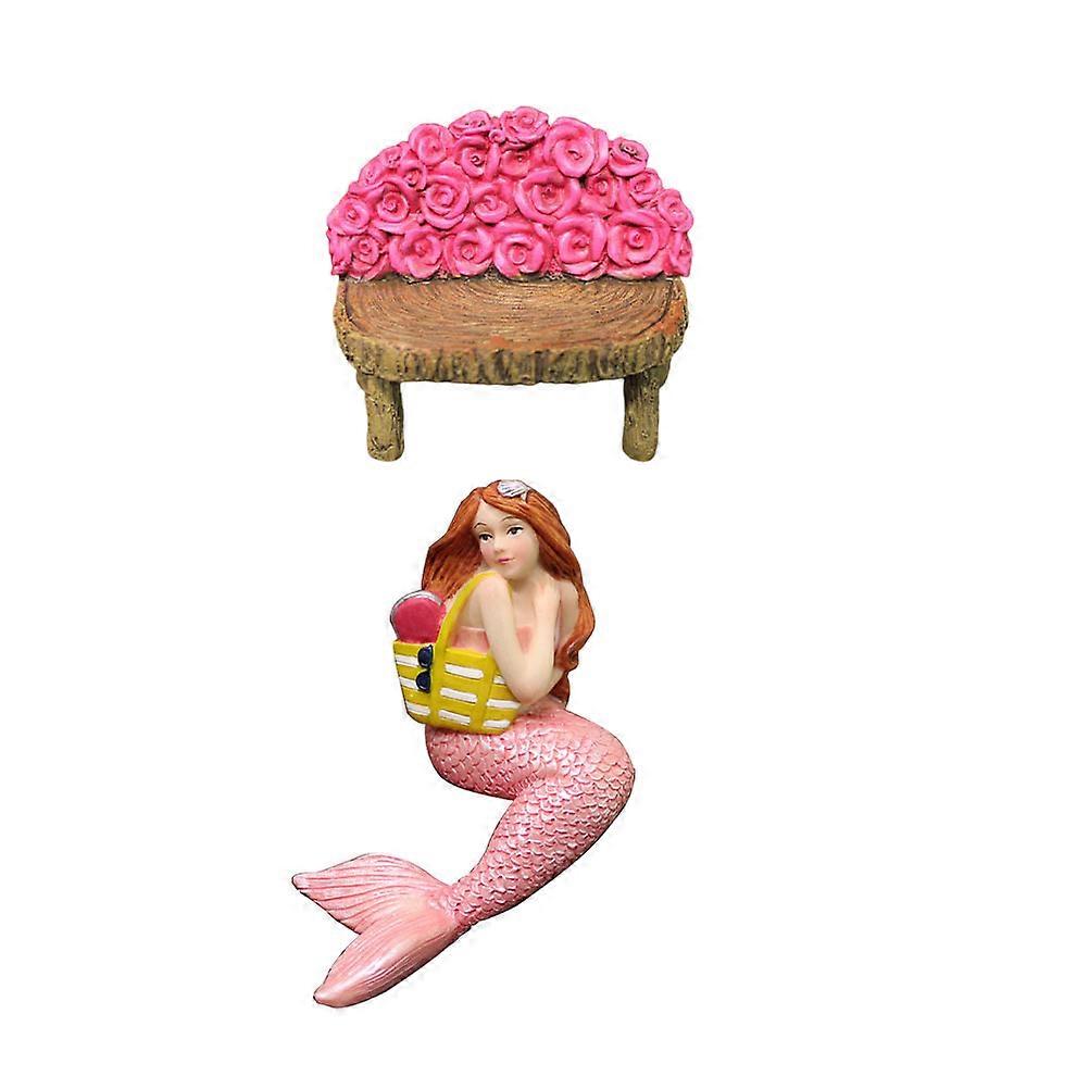 Decorative Resin Mermaid Statue for Home Use 2Sets Mermaid with Chair Figurines