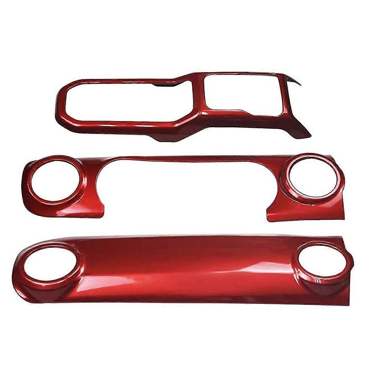 JL Center Console Panel Dashboard Cover Trim for Jeep (Red)