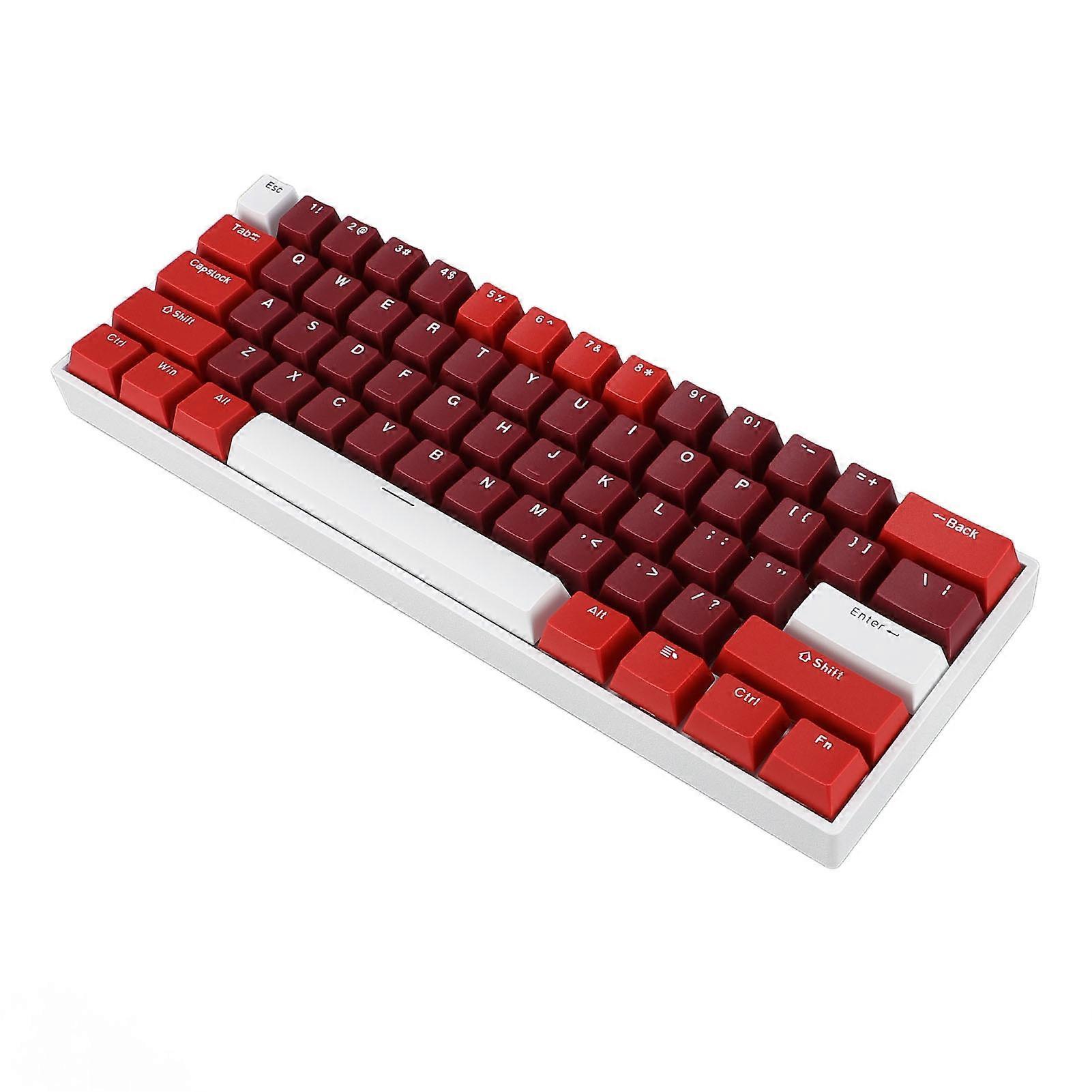 61 Key Mechanical Keyboard Red Switch 60% Layout USB C Wired RGB Backlit Ergonomic Design for Office Home 