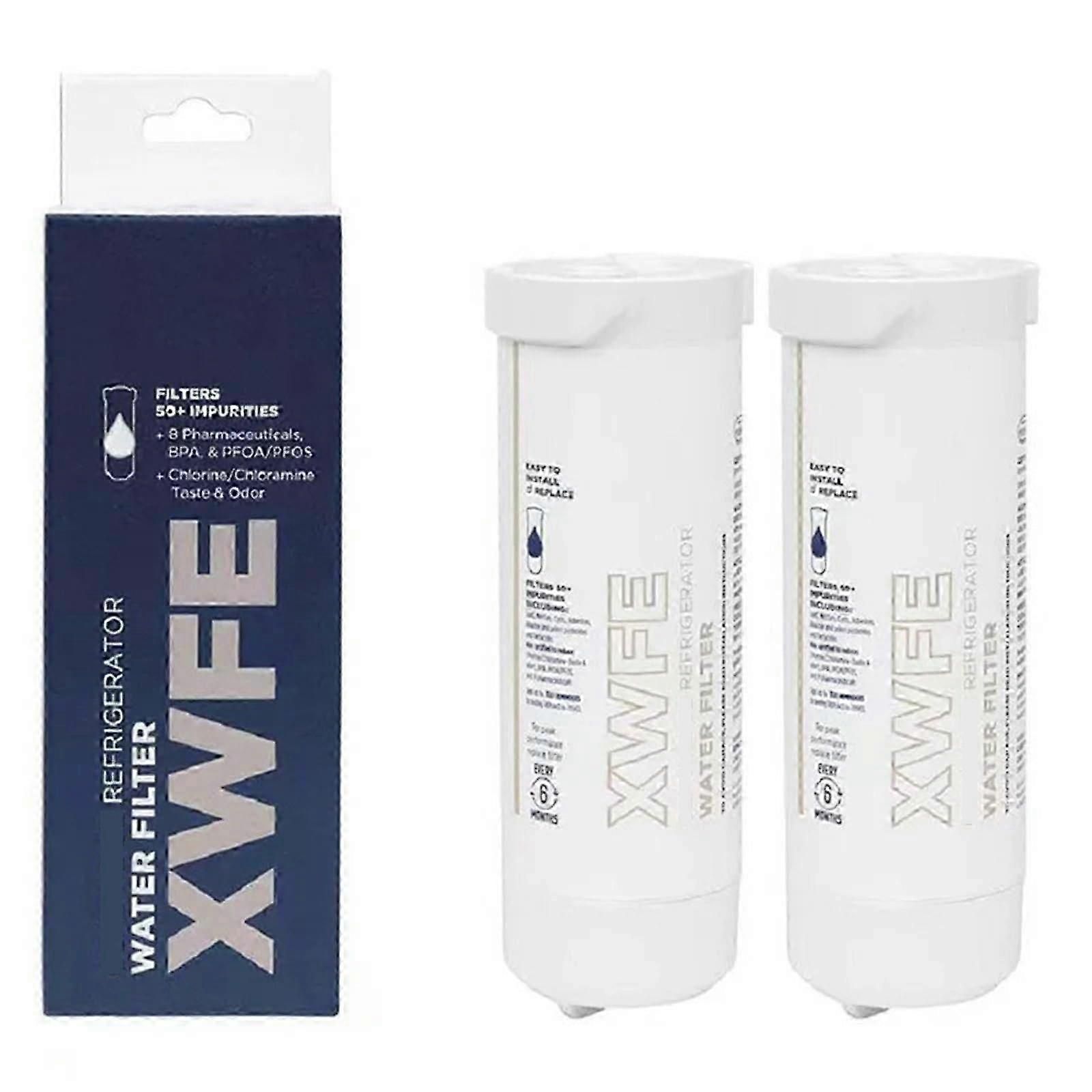 2025 Compatible with GE XWFE refrigerator water filter, the filter cartridges every 6 months, 1/200 gallons capacity (2PC).
