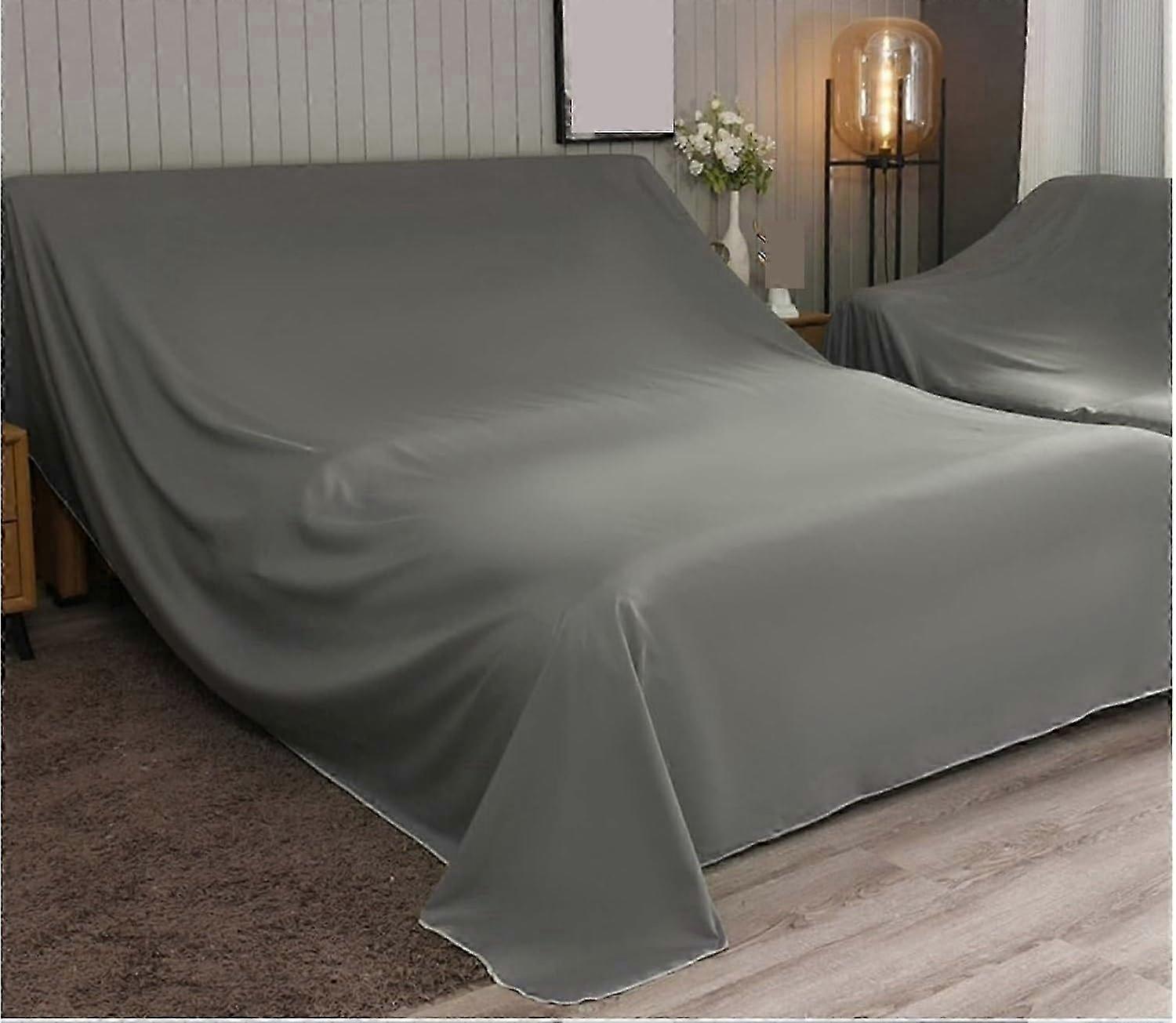 Waterproof dust cover for sofas, beds, couch protector, dark gray, 4.8x6m 25-26s