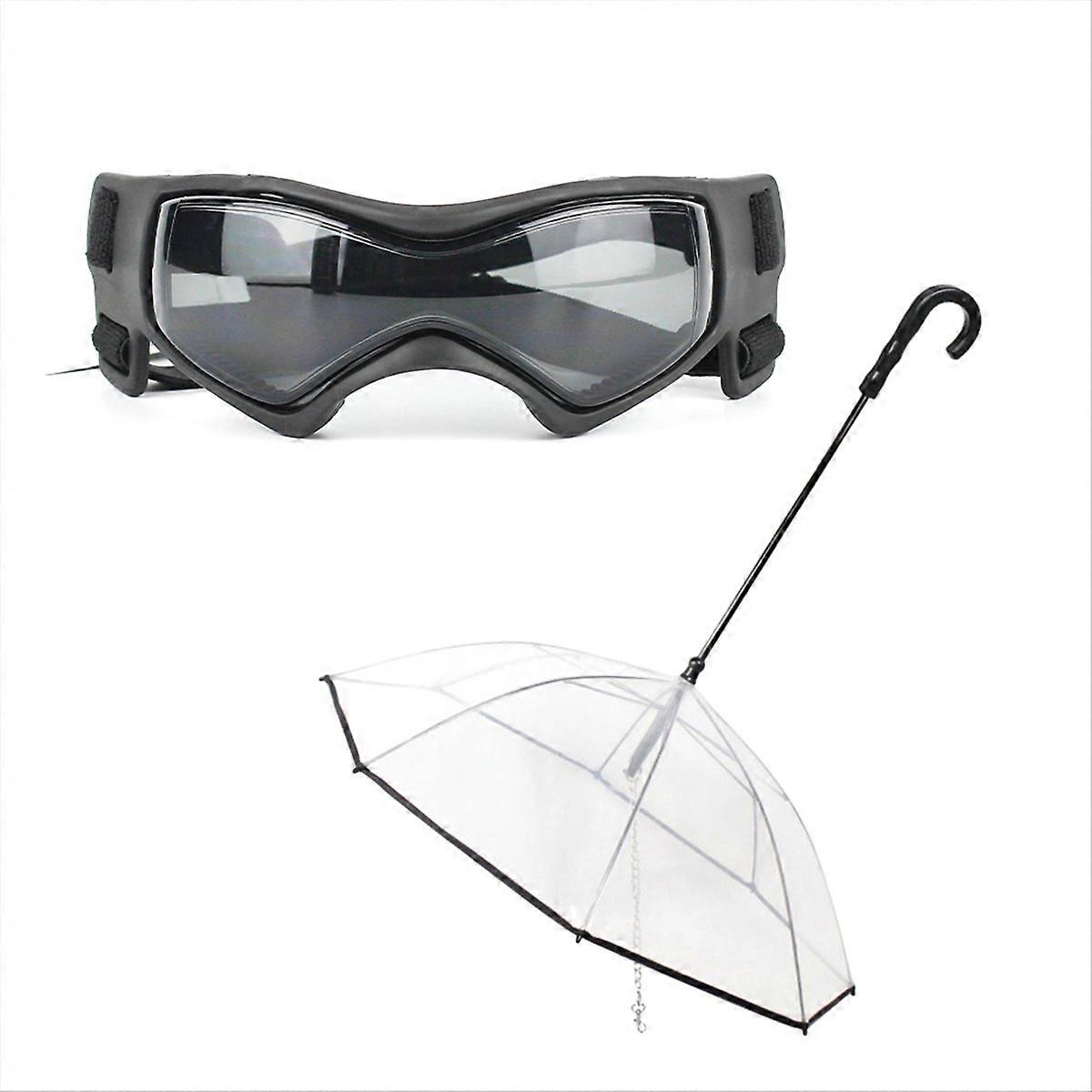 Umbrella with Leash for Small Pets with Pet Glasses