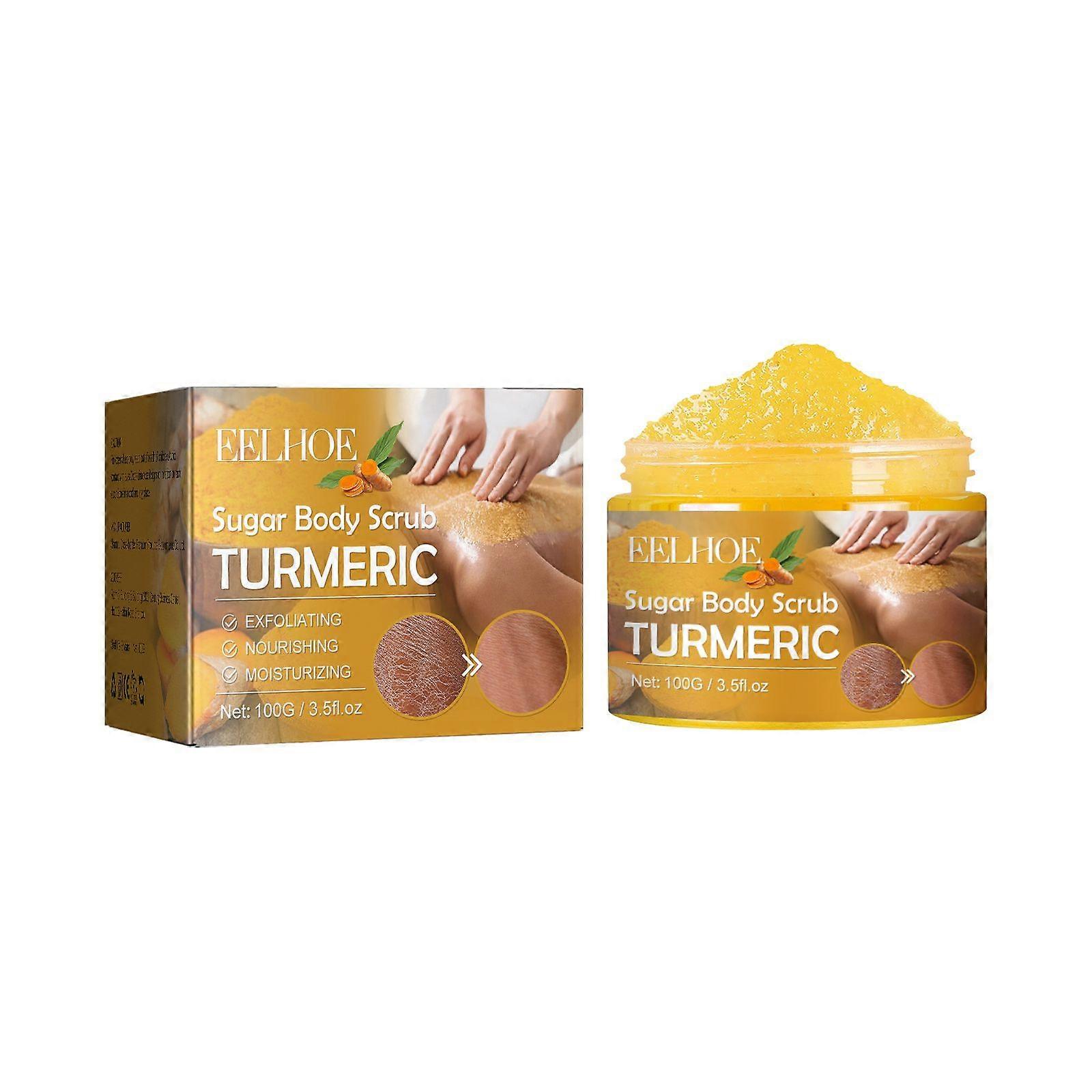 Eelhoe Turmeric Body Scrub Can Fade Acne Marks, Moisturize, Refresh, Smooth And Rejuvenate The Skin, And Exfoliate The Body's Dead Skin