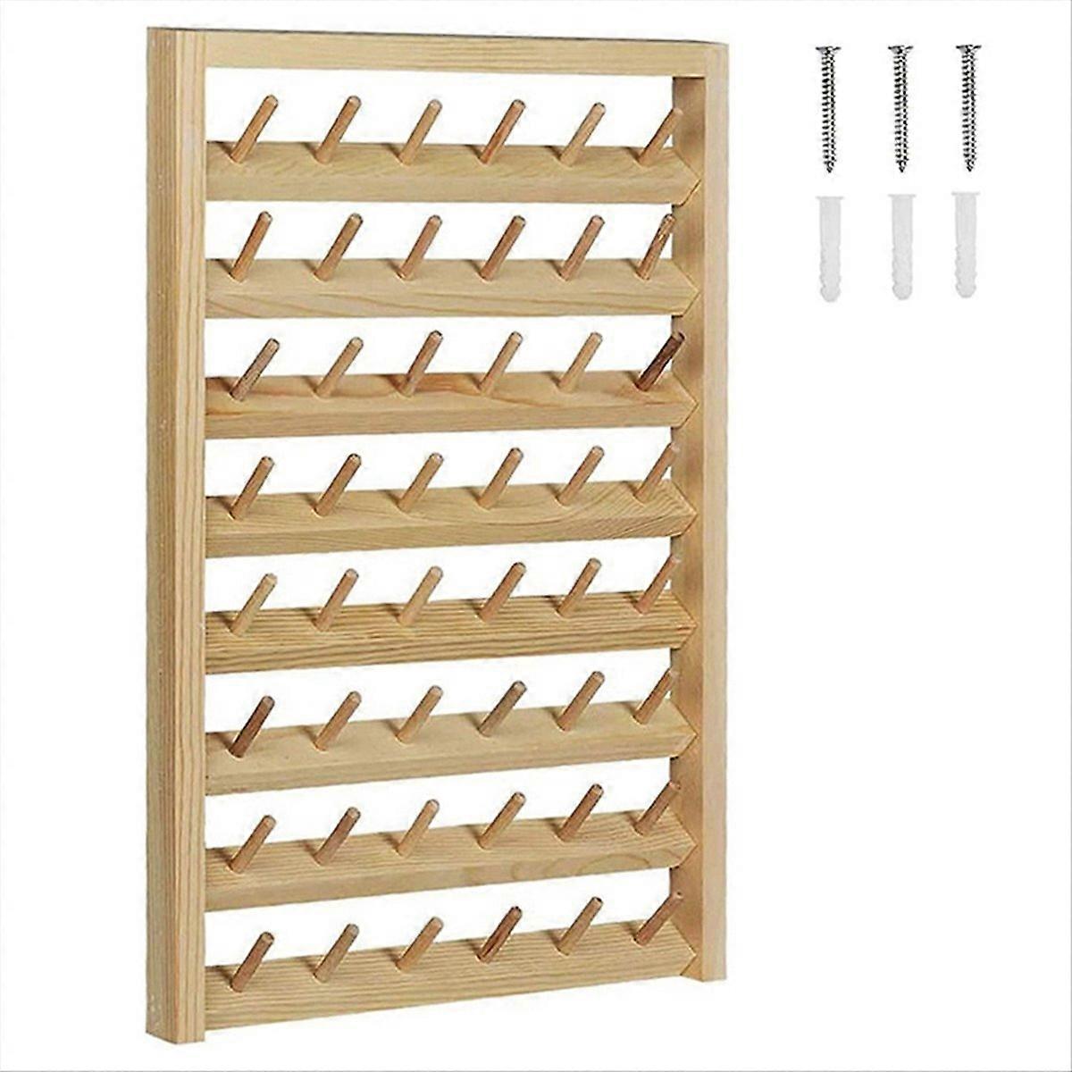 48 Cívka šicí nit stojan, Nástěnný šicí nit stojan s háčkem, Dřevěný vyšívací organizér fo