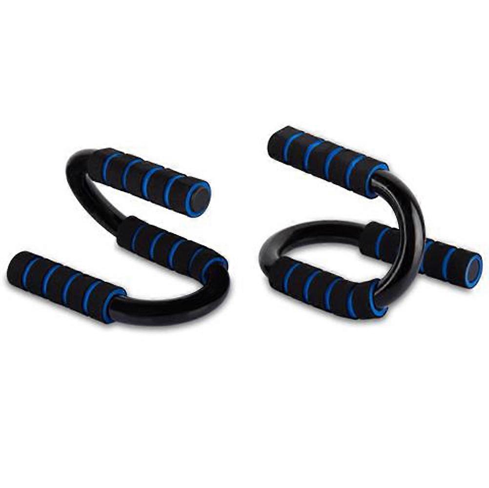 Push-up handles made of galvanized steel with foam pad - Push Up training handles in BLUE-BLACK