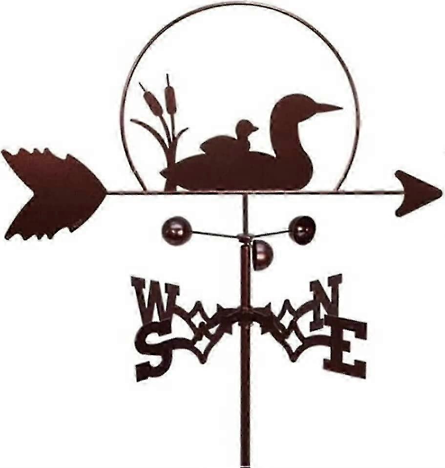Duck Weathervane Kit - Metal Garden Wind Direction Indicator with Bracket