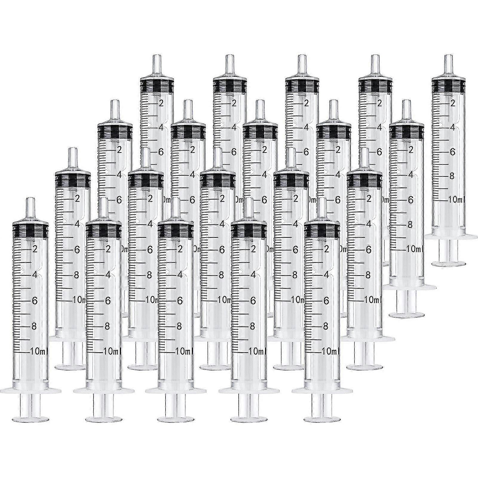 20 Packs 10 Ml Plastic Syringe With Measurement, No Needle Suitable For Scientific Labs, Measuring, Watering