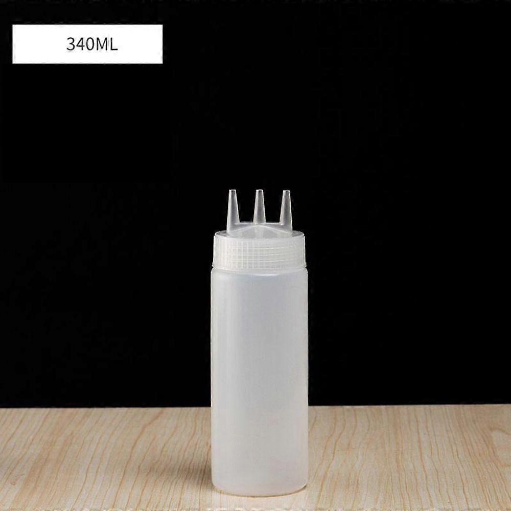 Plastic Squeezing Sauce bottle 3 Nozzles Jam Container New Squeeze Bottles
