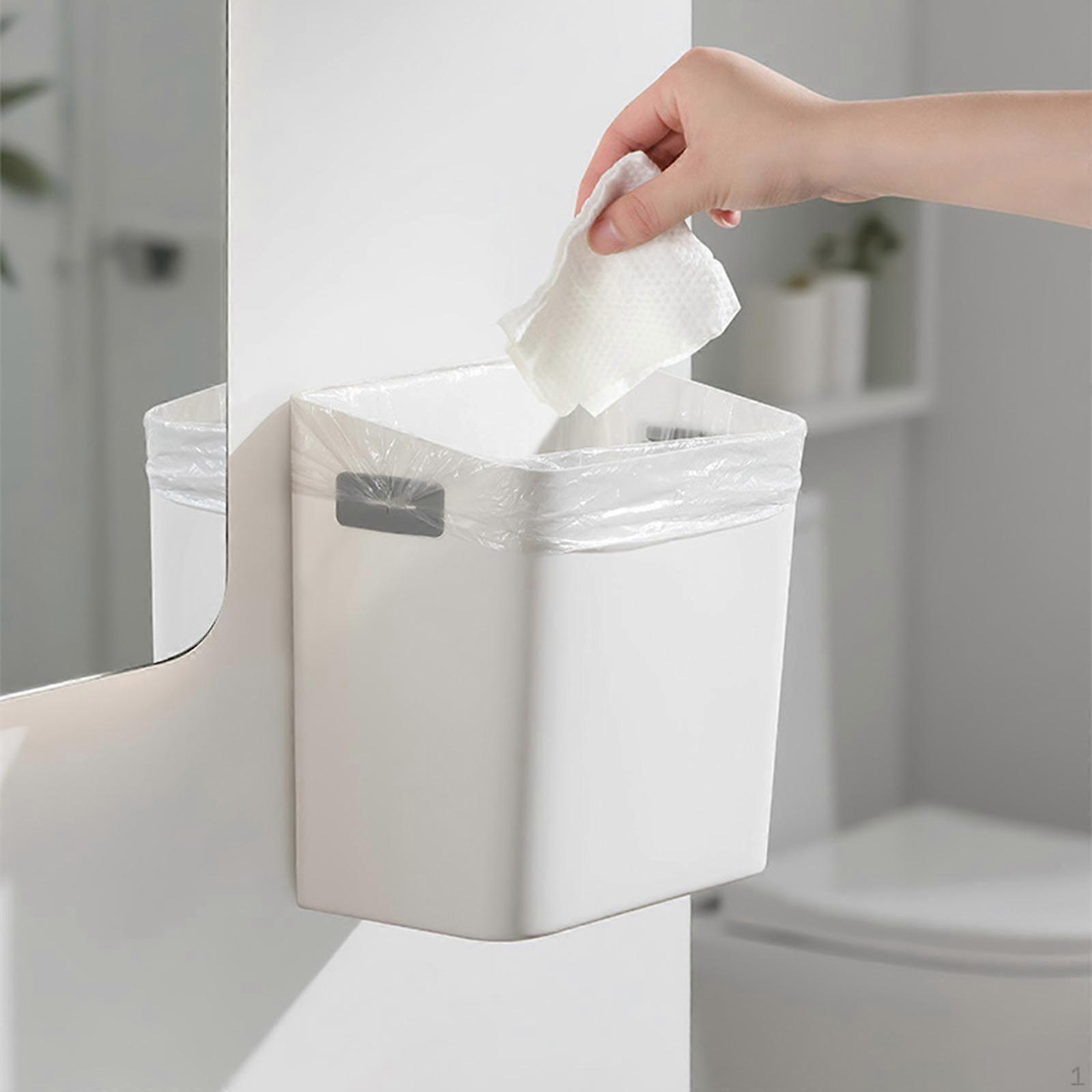 Wall Mount Trash Can Garbage Bin Space Saving Waste Container Hanging for