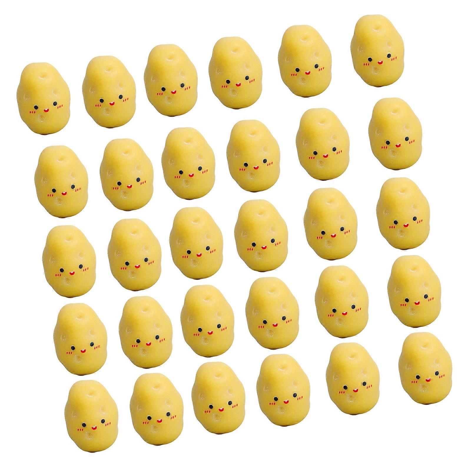 Thin Tiny Artificial Potato Statues Dense Rosin Crafts For Shelf Desk Display Miniature Kitchen Deck Multicolor