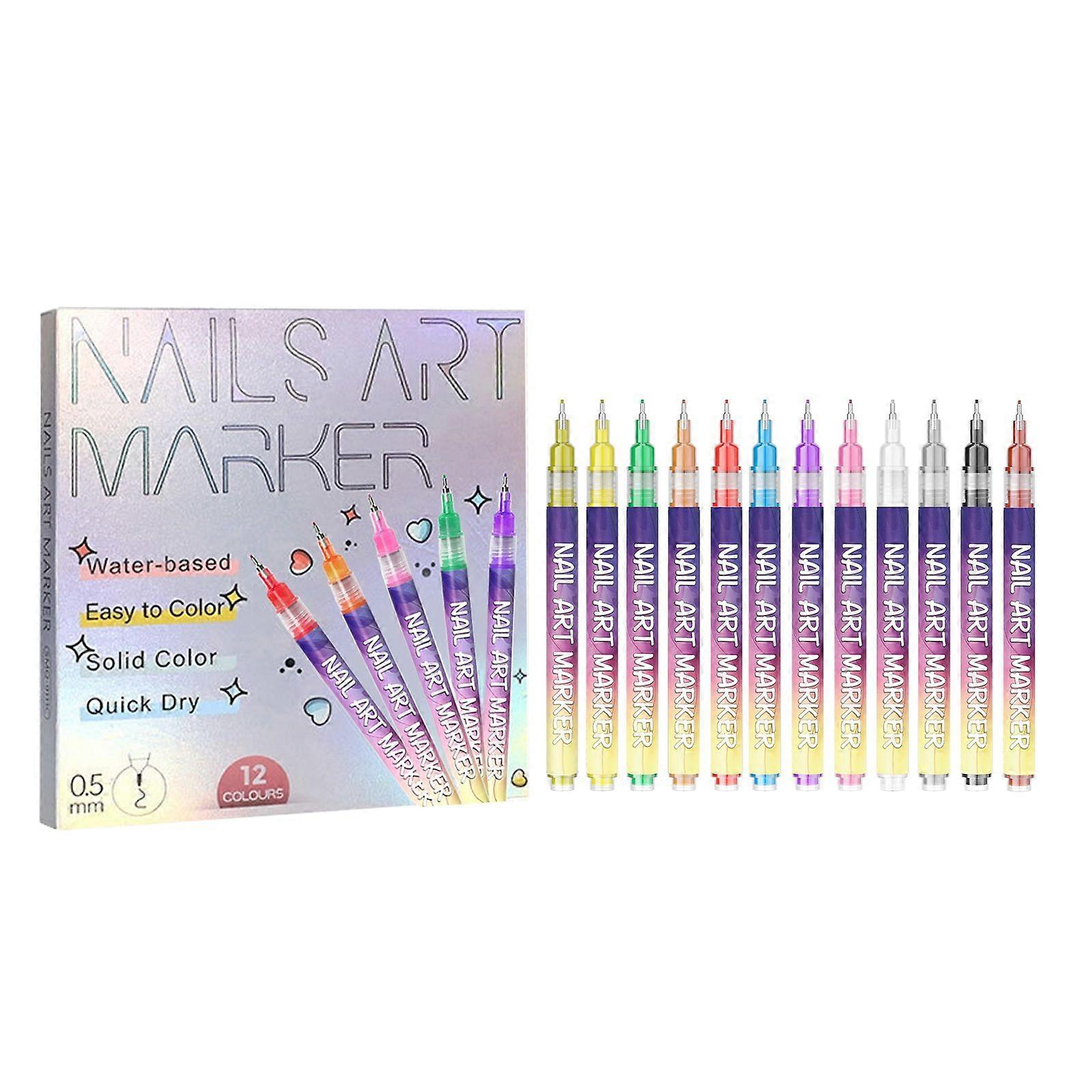 AMZ Diy Nail Art Painting Pen Is Easy To Use And Convenient For Diy Painting In Various Occasions. It Is A Multi-Color Nail Nail Piece Outlining And P